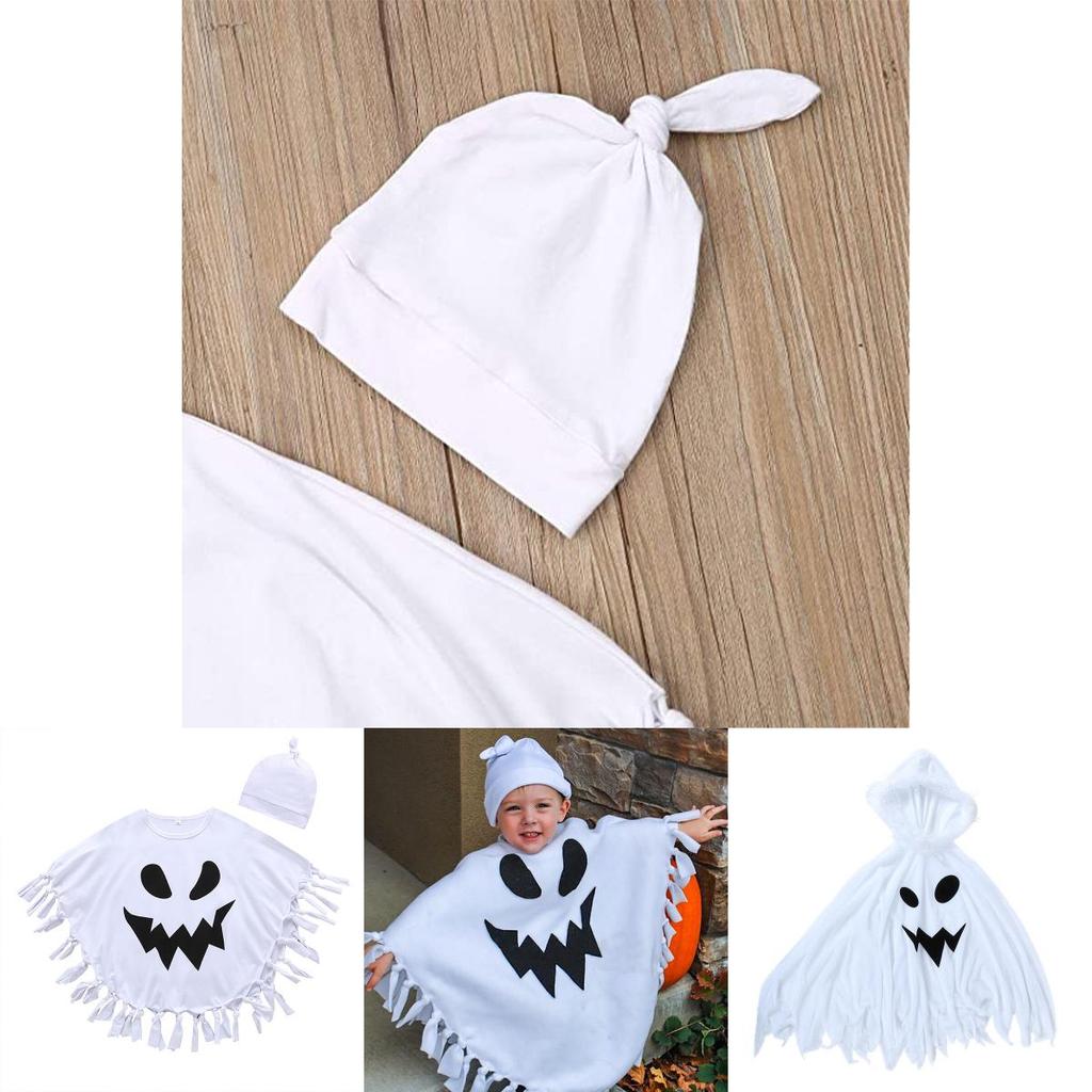 Soft And Comfortable Ghost Cloak Cape Halloween Cosplay Costume For Toddlers