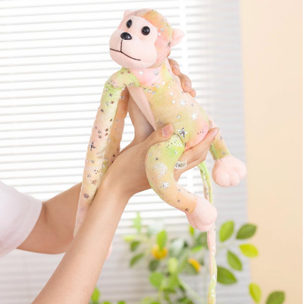Colorful Long Arm Monkey Plush Toy Soft and Huggable Stuffed Doll Creative Cartoon Hangable Animal Decorative Gift