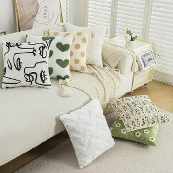 American Embroidered Yellow Floral Sofa & Bedroom Cushion Cover