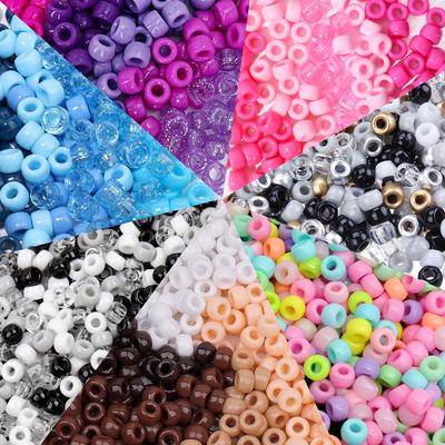 500/1000 Pieces of Acrylic Material Bucket Bead Jewelry, Colorful Bead Friendship Bracelet, 6x9mm Bead DIY Bracelet Necklace, Party Decoration