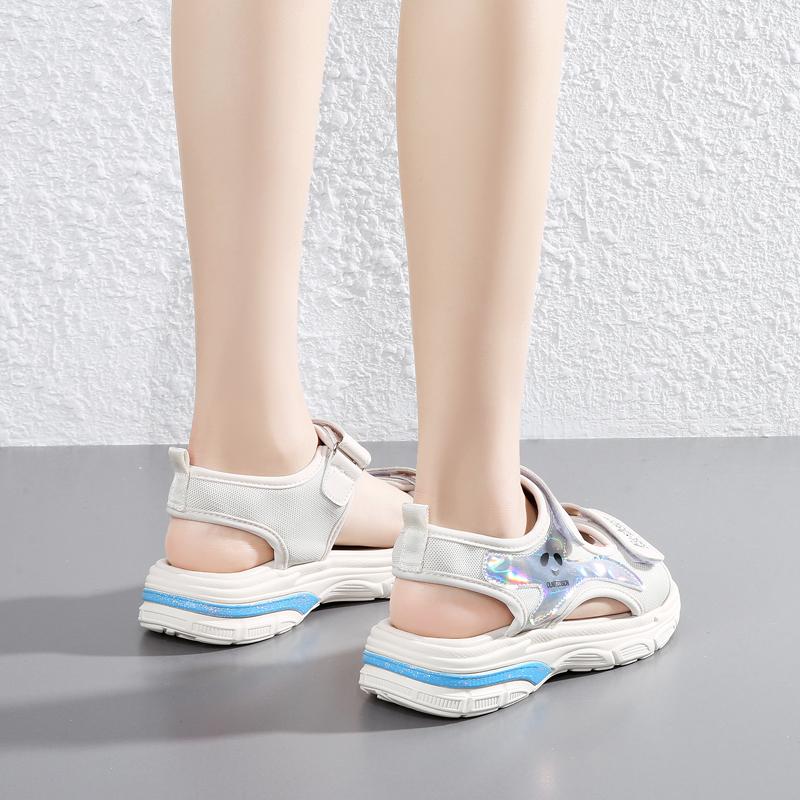 Sandales d'été pour femmes, grandes, mode, velcro, plein air, loisirs, sport, plage, pantoufles