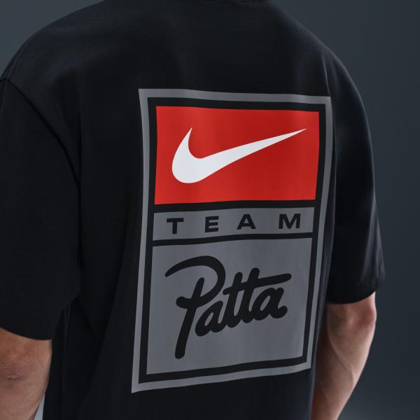 Nike x Patta Collaboration Men's Casual Crew Neck Short Sleeve T-Shirt in Black