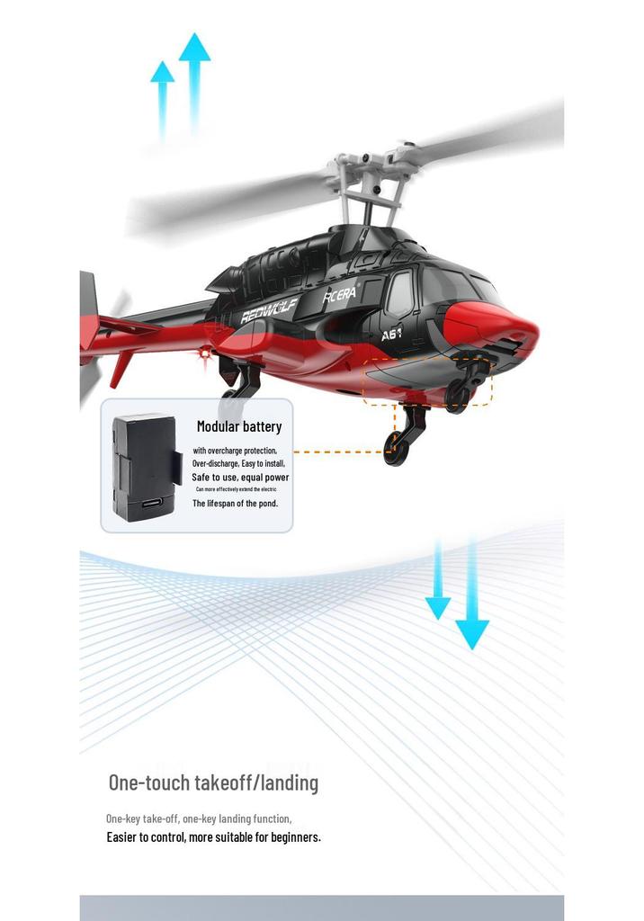 A61 Remote Control Helicopter, Four-Channel, Optical Flow Positioning, Shockproof, Realistic Little Flying Wolf Model.