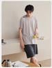 Xuan Liang [7A Antibacterial] Lyocell Sleepwear Men's Summer Thin Cool Short Sleeve Shorts Large Home Furnishing Set