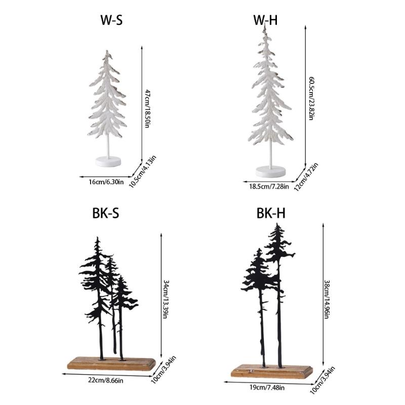 Iron And Wood Christmas Forest Sculpture Festival Seasonal Party Decoration Desktop Ornament