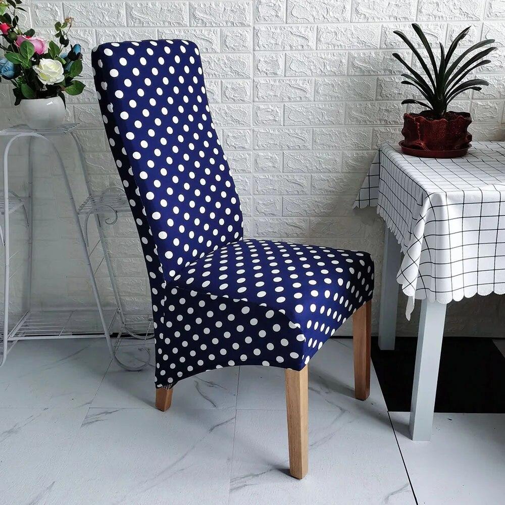 Printed King Back Chair Cover Stretch Large XL Size Chair Covers for Dining Room Home Hotel Banquet Decor Long Seat Protectors