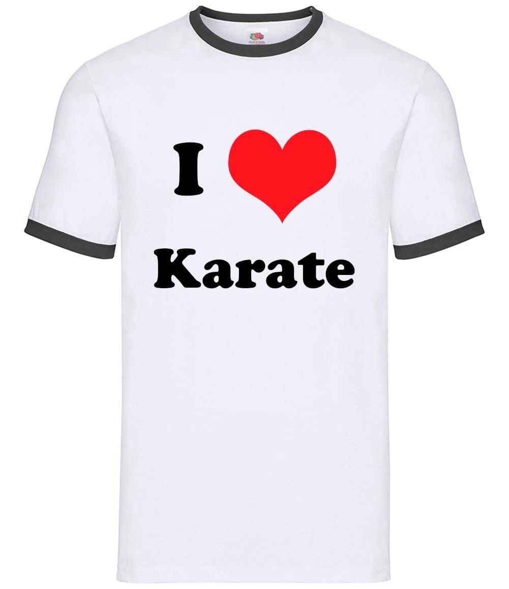 I Love Karate - Mens Ringer - Uniform Clothing XS