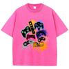 Game Console Graffiti Printing Washed TShirt Cotton T Shirts ONeck Comfortable Distressed Tops Summer Mans Clothes