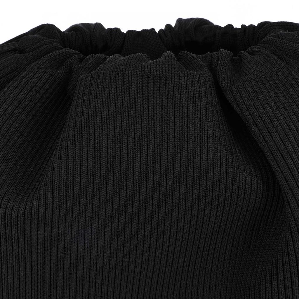 Alexander Wang Ryan brand logo printed drawstring closure knitted polyester handbag large female black