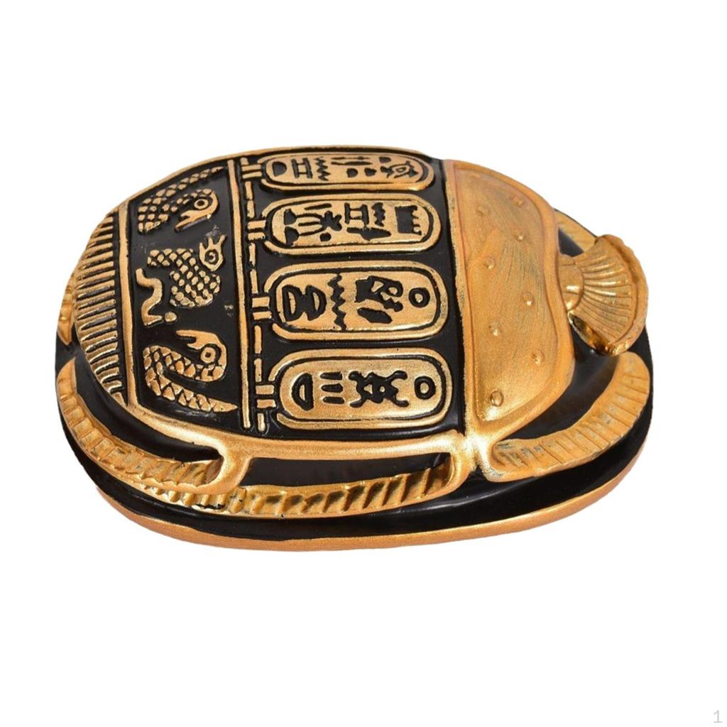 Ancient Egyptian Scarab Statue Decorative Souvenir Hand Painted Golden Decoration