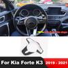 Car Steering Wheel Panel Cover Trim For Kia Forte K3 Carbon Fiber Interior Mouldings Accessories
