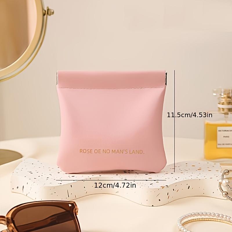 Mini Multifunctional Automatic Sealing PU Leather Storage Bag Travel Compact For Headphones Lipstick Coin Sanitary Napkins