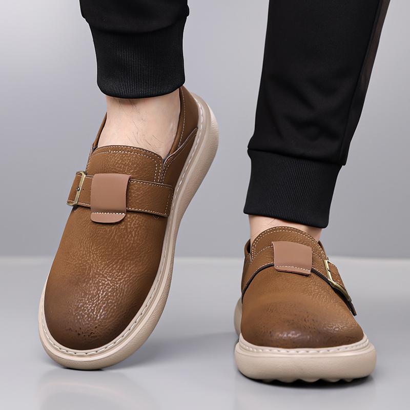 Fashion Genuine Leather Board Shoes Fashion Retro High-quality Styles Daily Leisure and Business Trendy Youth Outdoor Shoes Slip On