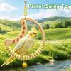 Wear Resistant Chewing Bite Hanging Swing Moon/Tree Shaped Parrot Swing Chew Toy  for Lovebird