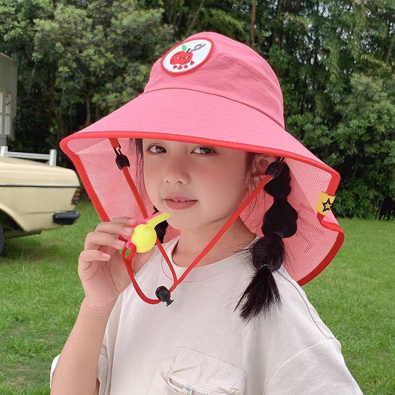 Children's Shawl Sun Hat Outdoor Outing Sun Hat Breathable and UV Resistant Fisherman Hat