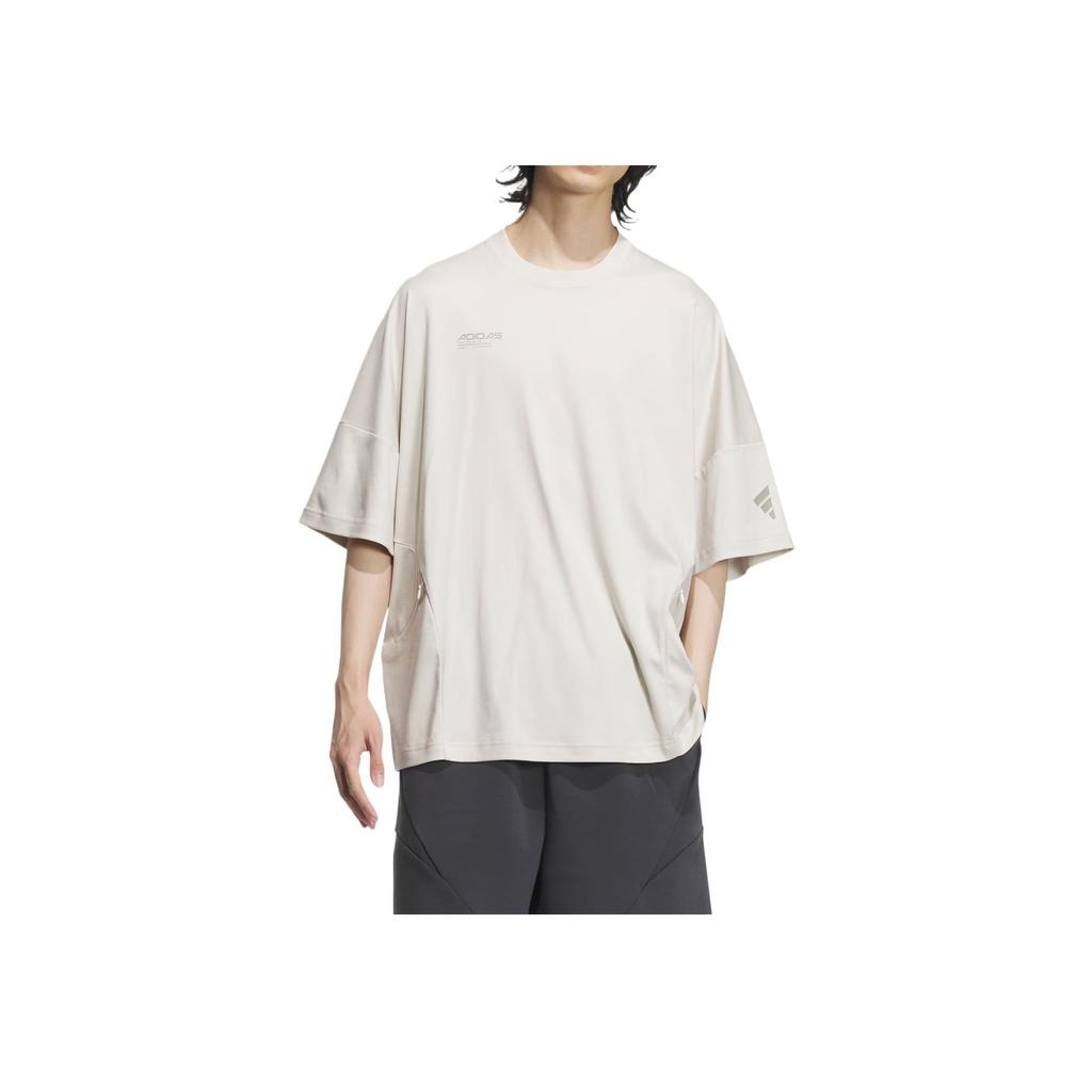 Adidas Future Style Short Sleeve T-Shirt Letter Print Comfortable Simple Men Tops Alum-Brown JL9953