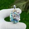 Natural Abalone Shell Gemstone Pendant 925 Sterling Silver Jewelry For Girls