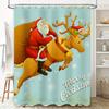 Tu Christmas Shower Curtain Santa Claus Festive Holiday Bathroom Decor Merry Xmas Reindeer Pattern Waterproof Home Textile Gift