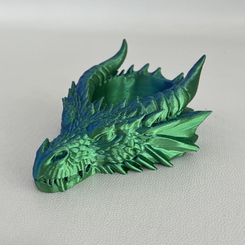 3D Printed Dragon Head Tray Creative Desk Bowl Organizer for Keys Coins Watches Jewelry Fantasy Home Office Decoration Ornament