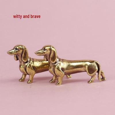 Golden Retriever Brass Figurine: Creative Small Handicraft for Home Decoration, Street Stall, and Hot Selling Scenic Area Ornament