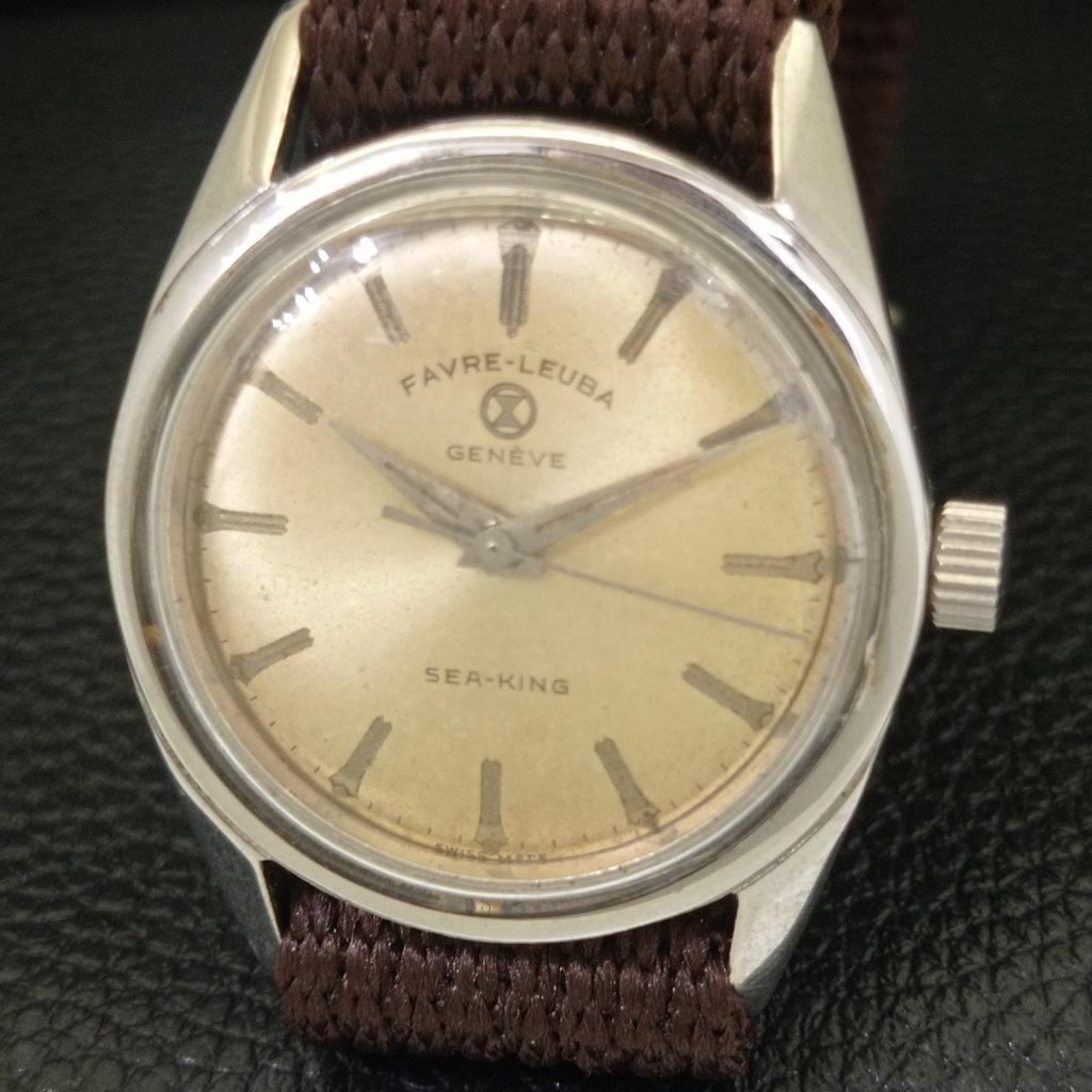 VINTAGE FAVRE LEUBA SEA KING 111 HAND-WINDING SWISS MENS WATCH a703747-1