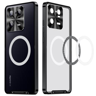 For Xiaomi 13 Pro 5G Magnetic Phone Case Metal Edge TPU Back Lens Protection Matte Phone Cover