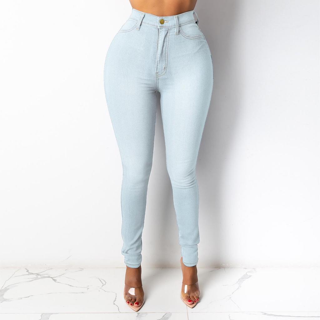 High-Waisted Slim Fit Women's Jeans - Pencil Long Pants 2025 Collection