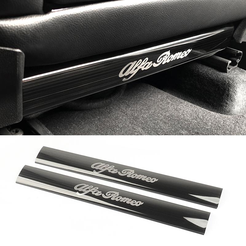 Car Seat Anti Kick Strip Back Protective Cover Stainless Steel Car Stickers For Alfa Romeo Giulia Stelvio