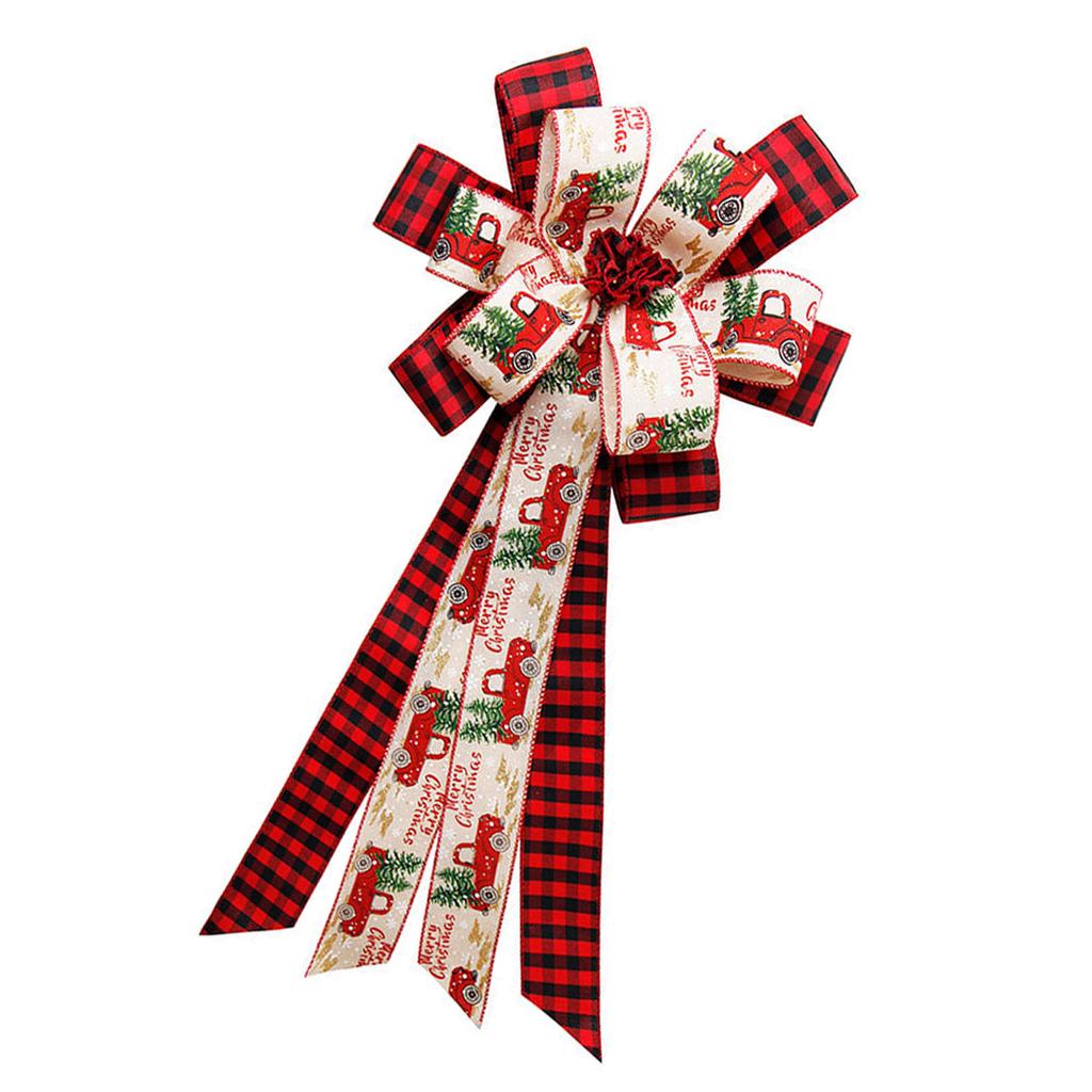 Christmas Outdoor Parties Bowknot Durable Bowknot Ornament Decorative Ribbon for Christmas Tree and Holiday Event