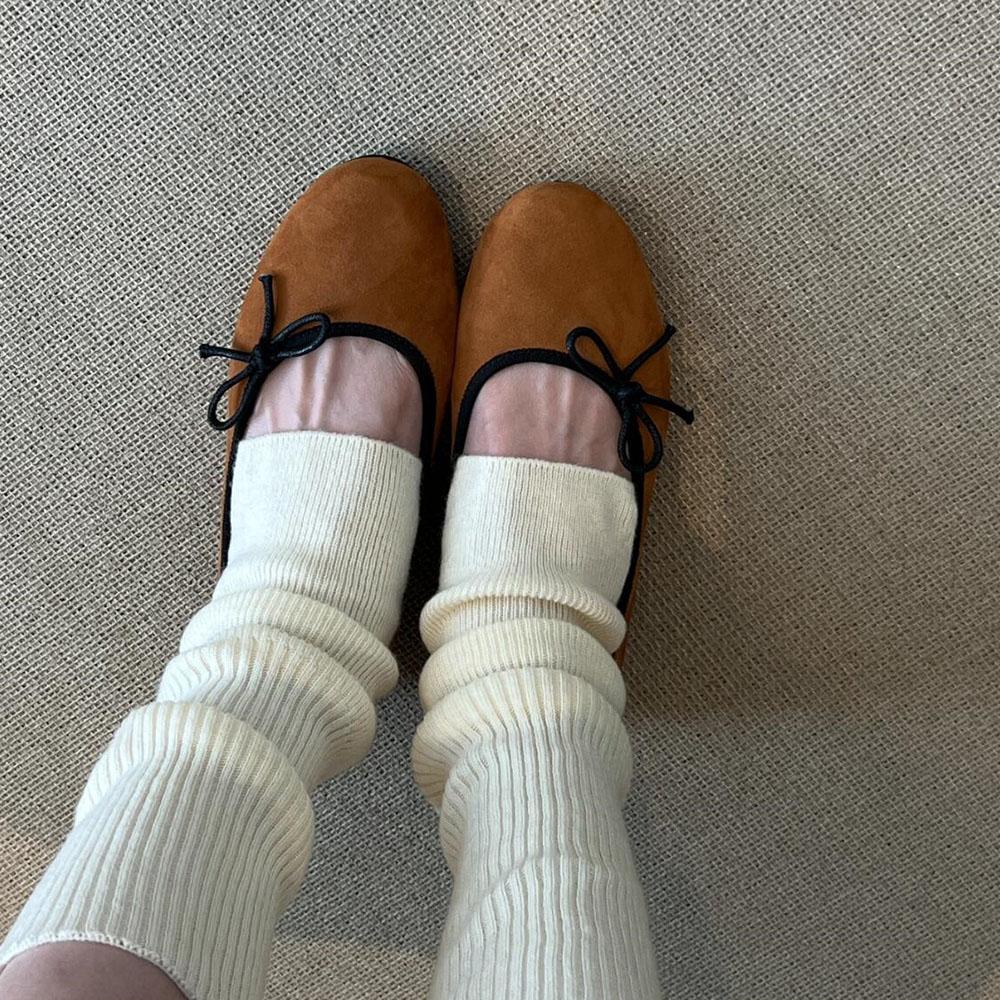 2025 Damenschuhe Süße Runde Zehenpartie Schleife Komfort Weiche Sohle Alltag Ballerinas für Büroangestellte