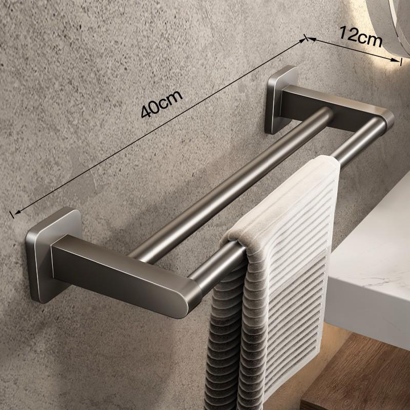 Pistolengrau Raumaluminium Stanzfreier Einzelstangen-Handtuchhalter mit Doppelgeländer für Badezimmer