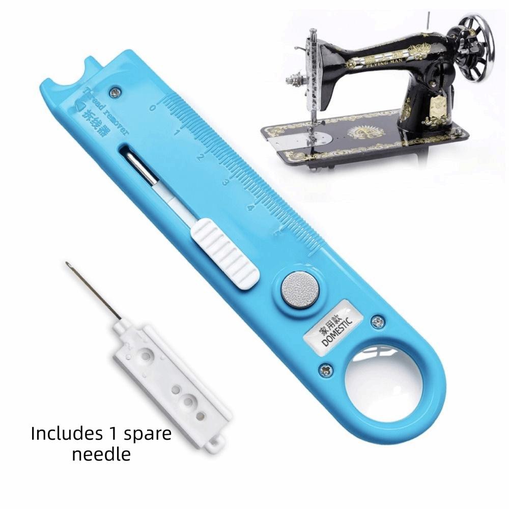 Built-In Ruler Needle Threader 4 in 1 Quick Threading Tool Automatic Threader for Elderly