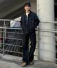 Mindbridge [Set] Black Raw Denim Single-Pleat Set-Up