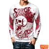 Autumn Long Sleeve T-shirt Funny 3D Skull Print Men's T Shirt Hip Hop Trend Street Clothing Casual O-neck Oversized Pullover Tee