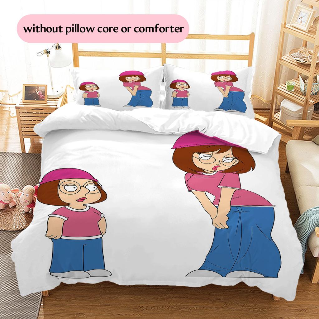 Meg Griffin Pattern Bedding Home Decoration Birthday Gift ( 1 duvet cover + 2 pillowcase, without core),fan merchandise.