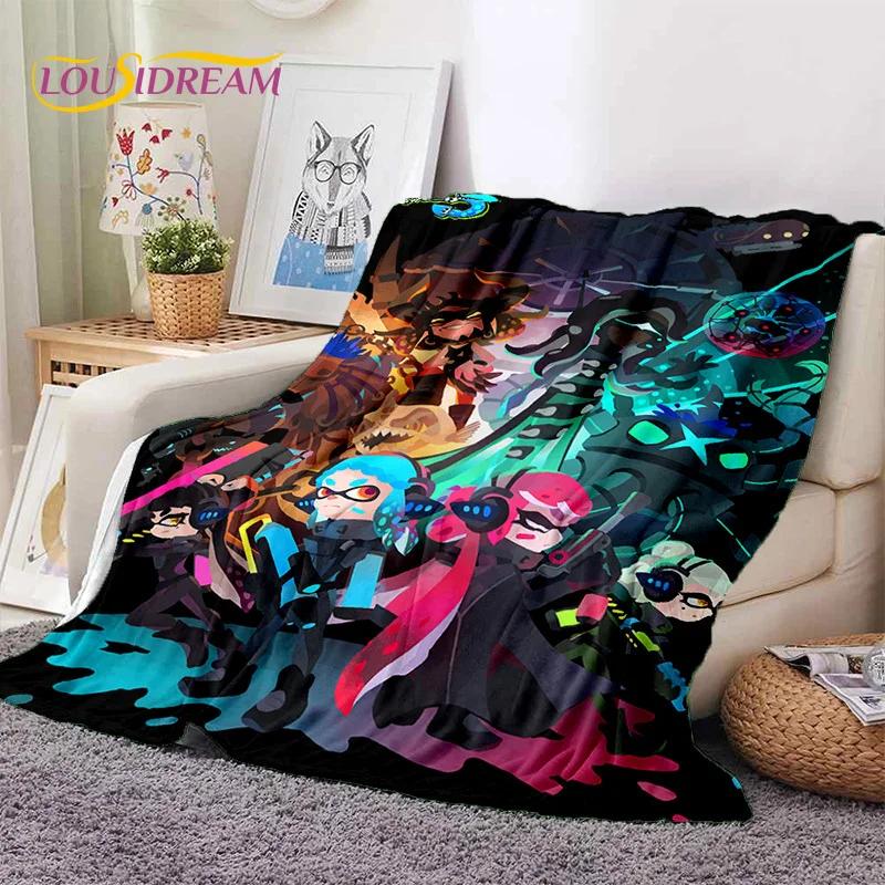 Splatoon3 PC Gamer Cartoon Game Soft Blankets,Keep Warm Throw Blanket Comfortable Blanket for Picnic Beds Sofa Home Bedroom Gift