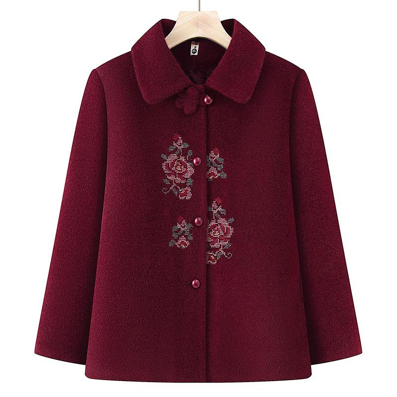 Autumn and Winter Jackets, Fleece Winter Tops, Old Lady Woolen Thickened To Keep Warm