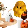 Halloween Ghost Figurine with Pumpkin Spooky Resin Ghost Statue Cute Ghost Figurine for Halloween Decorations Home Decor