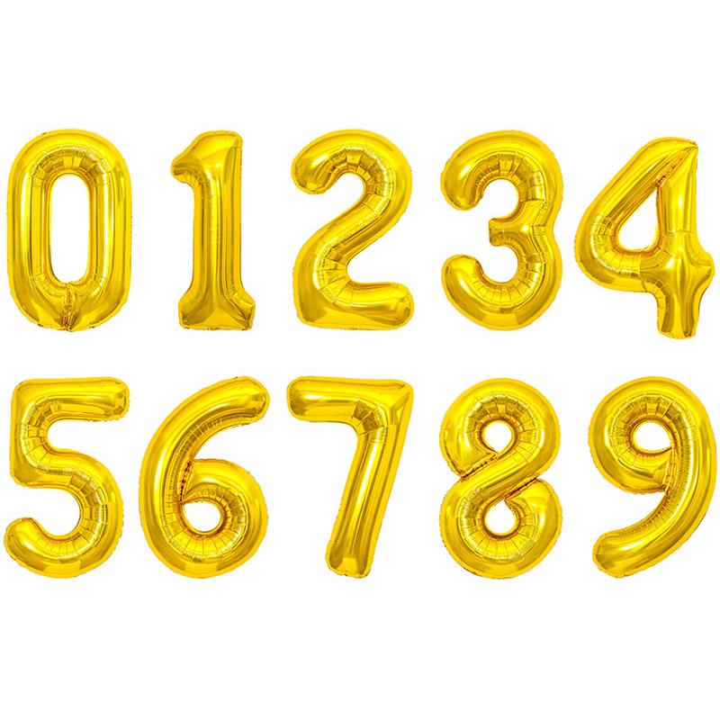 32inch Birthday Foil Number Balloons Big Red Blue Pink Silver Gold Kids Birthday Wedding Baby Shower Party Decor Digital Globos
