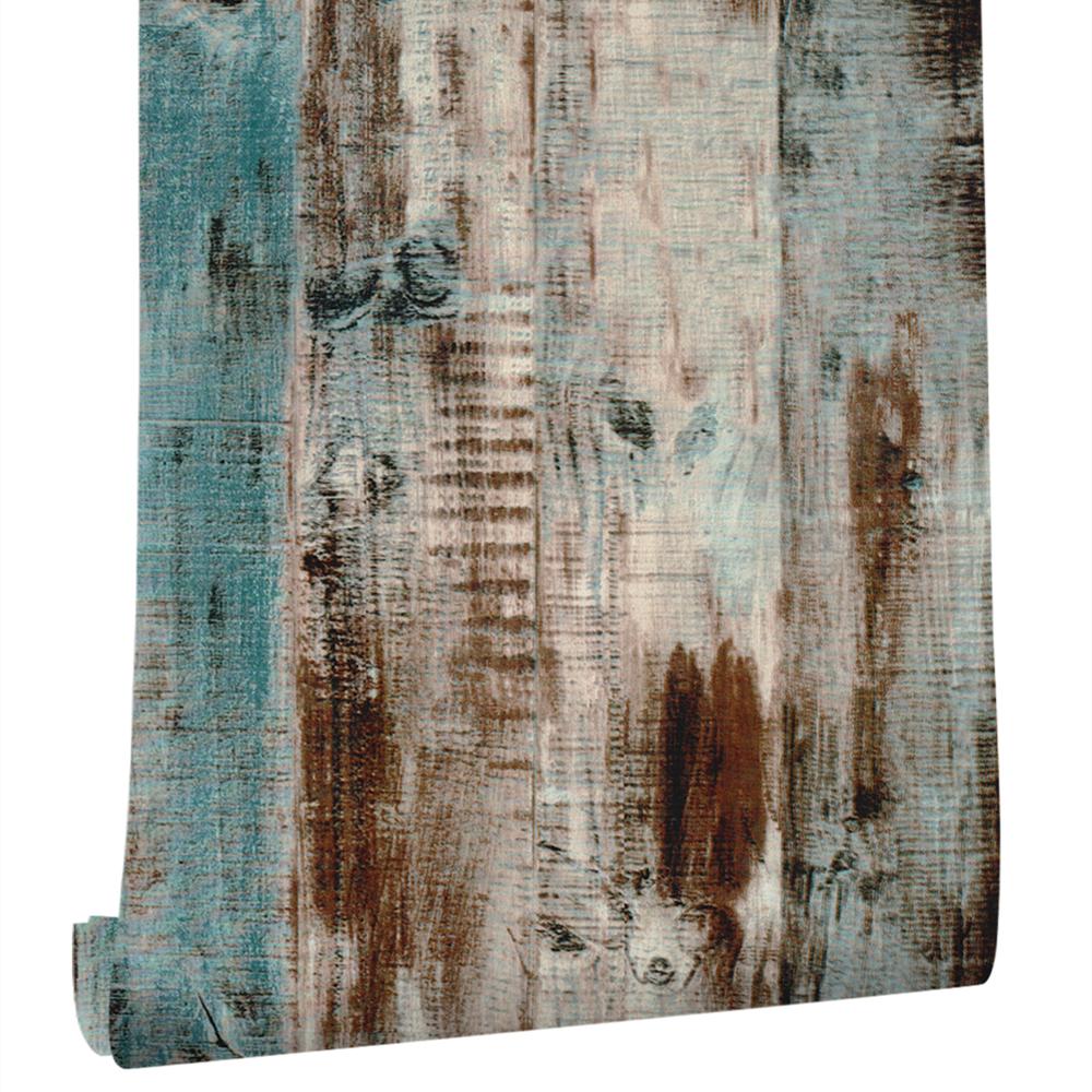 15 Distressed Wood  Self Adhesive Wallpaper Removable Wallpaper Stick And Peel Wood Plank Wallpaper Wardrobe Renovation Stickers