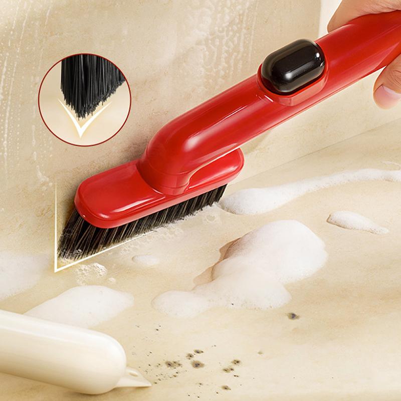 §Multifunctional Bathroom Crevice Cleaning Brush With Liquid Retention, No Dead Angles, Rotating Brush For Bathroom Recesses