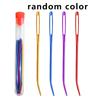Yarn Needles with Storage Tube, Big Eye Knitting Needles, Random Color Curved Aluminum Sweater Needle-wool Thread Threading Machine Sweater Stitching