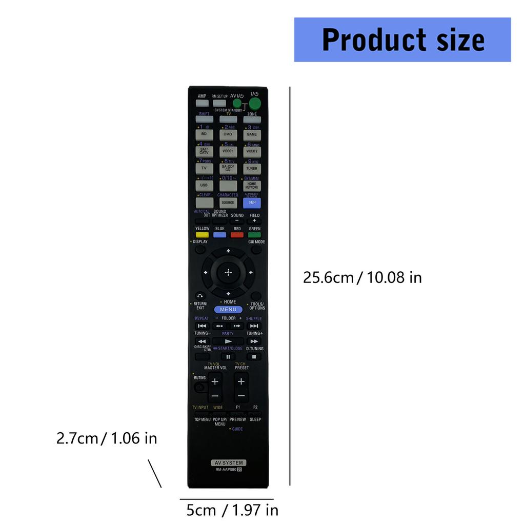 Quick Replace Remote For RM-AAP078 AAP080 AAP061 Home Theater Setups Fast Transmission Easy Operating