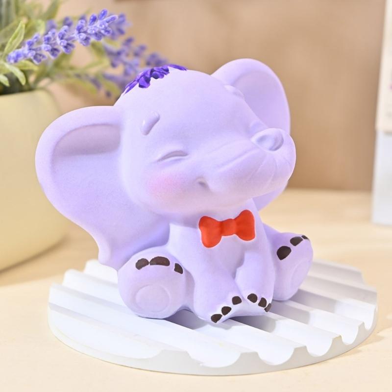 Lovely 3D Elephant Sturdy Silicone Mould Home Accessory for Creating Gypsum Resin Figurine Decorations Daily Casual Use