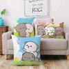 Cute PeachS And G-GomaS Pillow Covers Cartoon Sofa Decorative Home Double-sided Printing Short Plush Cute Cushion Cover
