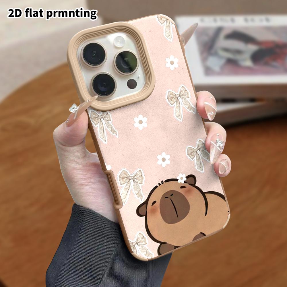 Phone Case: Lambskin 2D Flat Samsung Galaxy A34 A35 M05 M06 S20 S22 S21 FE Plus 5G Protective Case, Lying Capybara, Christmas and Halloween Gift