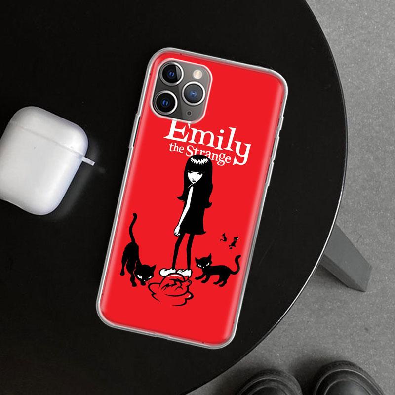Comics Emily The Strange Phone Case Cover for iPhone 11 12 13 Mini 14 15 Plus 16 Pro Max 17 Air 7 8 + SE Art Customized Fundas 1