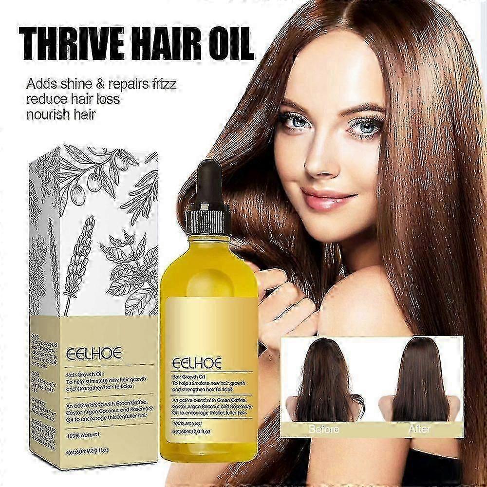 3X 60ml Natural Hair Growth Oil, Veganic Organic Natural Hair Growth Oil