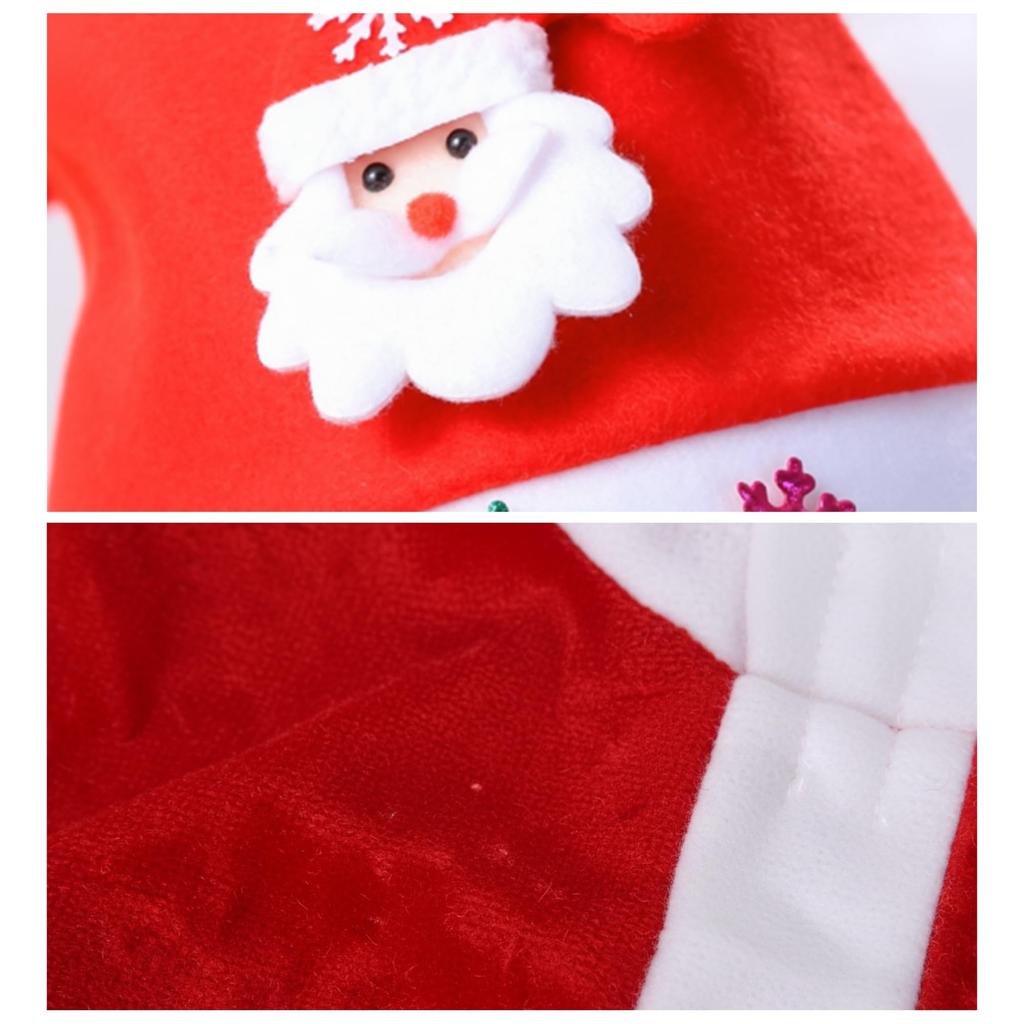 DONGRI Patch Shop Kinder Weihnachtsmann Kostüm, 4-teiliges Set, Mütze, Jacke, Hose und Gürtel, Weihnachtsoutfit (80 cm)