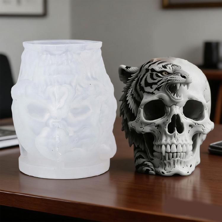 Totenkopf-Form Silikonformen für handgefertigte Kerzenseife Einfache Entformung Vielseitige Silikonform für Harzguss